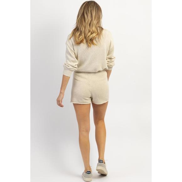 NEW MOD REF isadora knit top and lined short set in beige - Picture 5 of 5